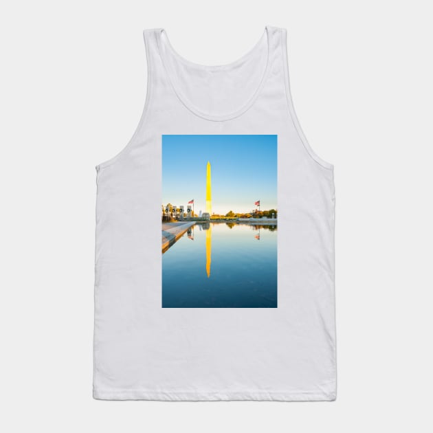 George Washington Memorial standing proud catching golden rays of sun Tank Top by brians101